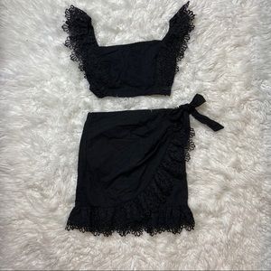 Skylar + Madison Black Lace Two Piece Set